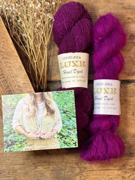 Cozy Cardi Sweater Kit Color Way Very Berry