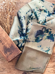 Hand Dyed Mulberry Silk Scarf Wilderness
