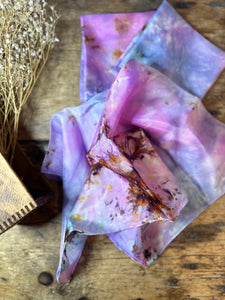 Hand Dyed Mulberry Silk Scarf Watercolors