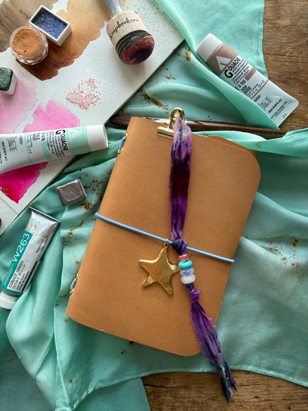 Chelsea Notes Passport Leather Journal Color Natural with Star Charm