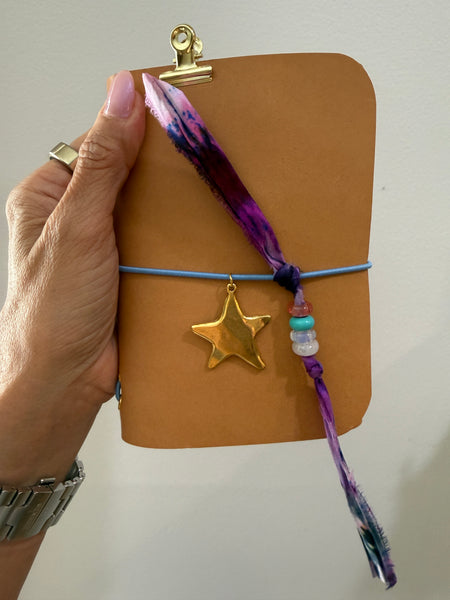 Chelsea Notes Passport Leather Journal Color Natural with Star Charm