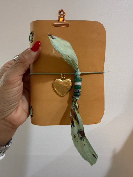 Chelsea Notes Passport Leather Journal Color Natural Leather Heart Charm