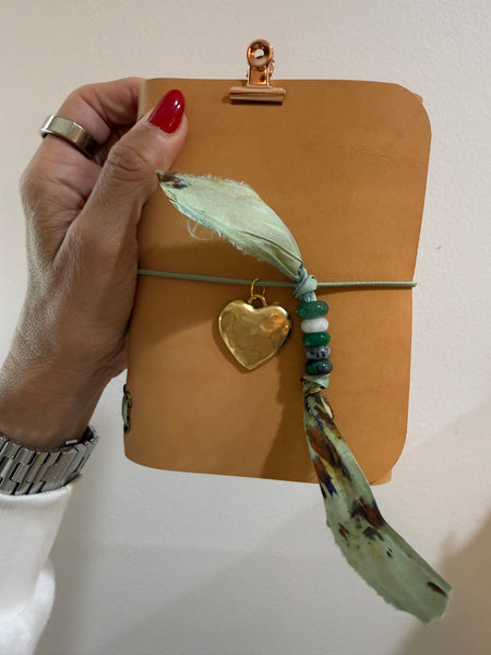 Chelsea Notes Passport Leather Journal Color Natural Leather Heart Charm