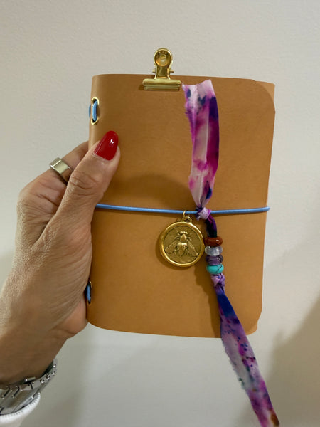 Chelsea Notes Passport Leather Journal Color Natural with Bee Charm