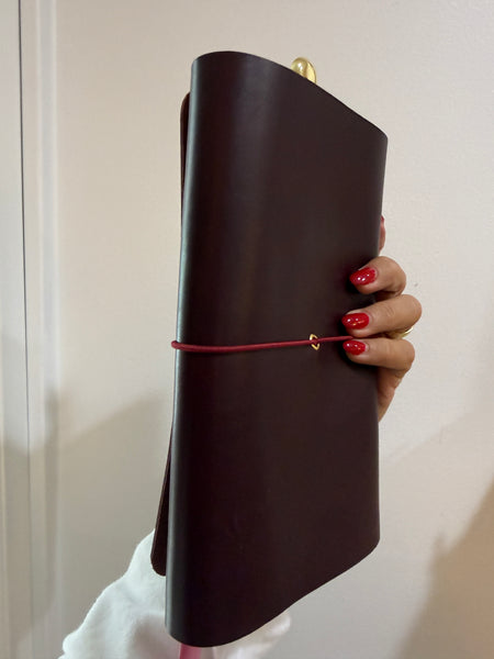 Chelsea Notes A5 Leather Journal Burgandy with 2 Charms