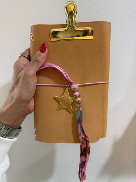 Chelsea Notes A5 Leather Journal Natural with Star Charm
