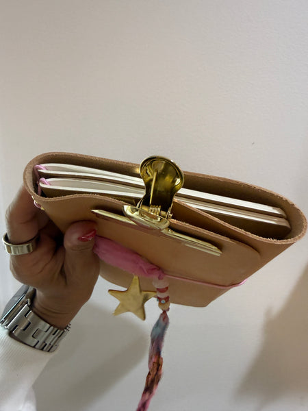 Chelsea Notes A5 Leather Journal Natural with Star Charm