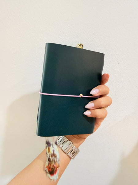 Chelsea Notes Passport Leather Journal Color Teal with 2 Charms