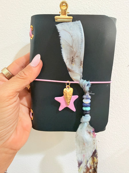 Chelsea Notes Passport Leather Journal Color Teal with 2 Charms