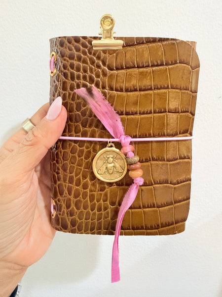 Chelsea Notes Passport Leather Journal Color Brown Leather Bee Charm