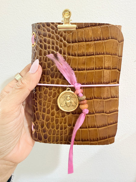 Chelsea Notes Passport Leather Journal Color Brown Leather Bee Charm