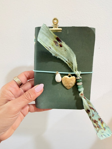 Chelsea Notes Passport Leather Journal Color Green 2 Charms
