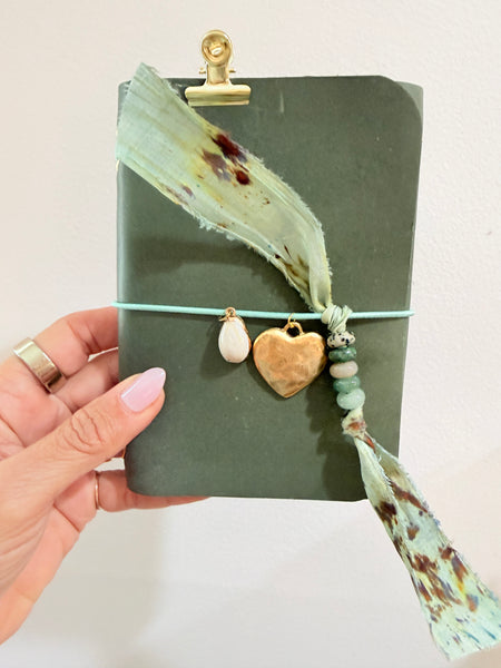 Chelsea Notes Passport Leather Journal Color Green 2 Charms
