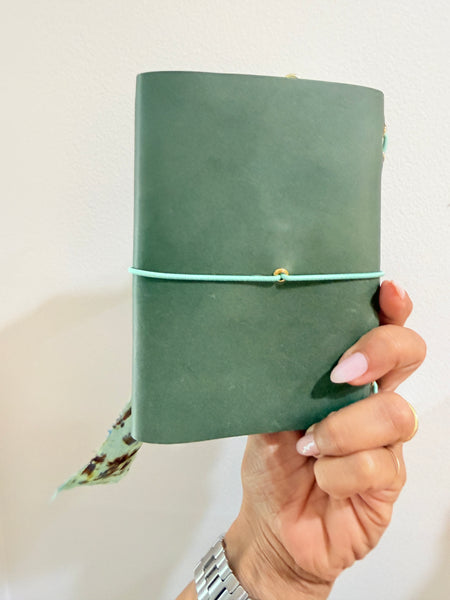 Chelsea Notes Passport Leather Journal Color Green 2 Charms