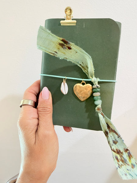 Chelsea Notes Passport Leather Journal Color Green 2 Charms