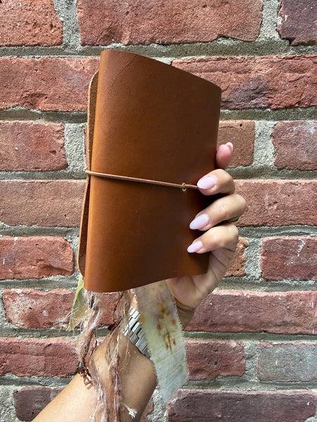 Chelsea Notes Passport Leather Journal Color Whiskey Heart Charm