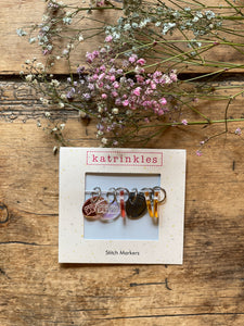 Katrinkles Acrylic Stitch Markers in Chelsea Yarns