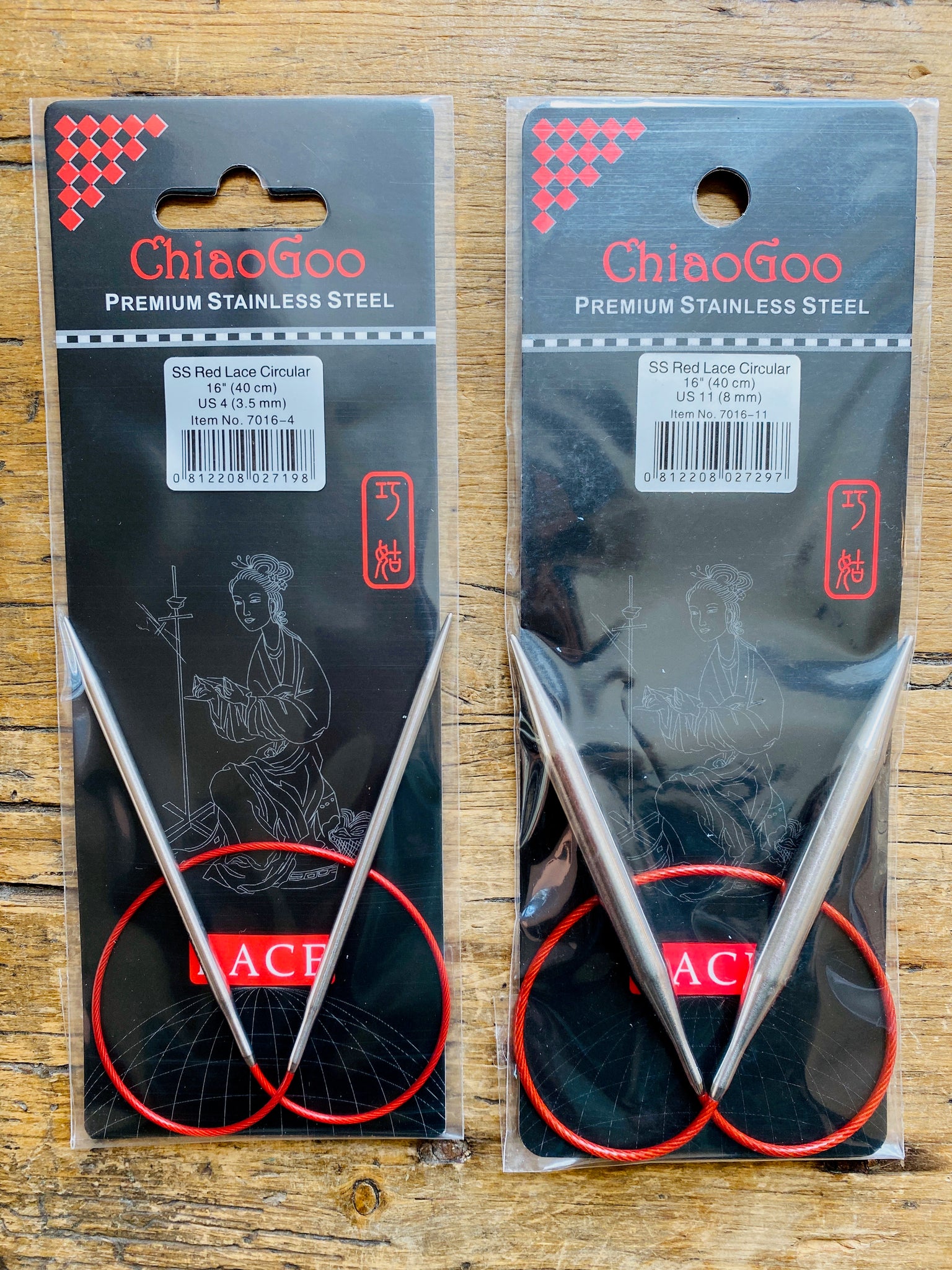 ChiaoGoo Knitting Red Lace Needles Size 16"